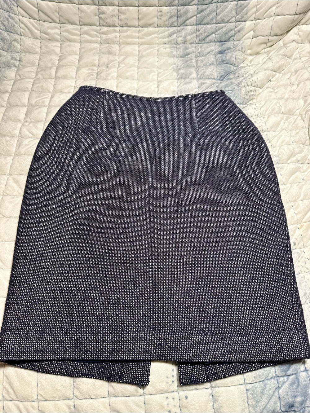 Doncaster Navy Textured Pencil Skirt